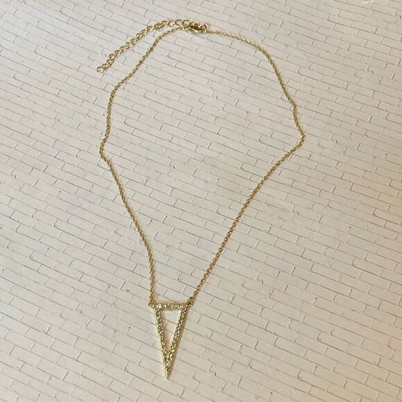 Crystal Triangle Necklace Gold - Picture 1 of 4